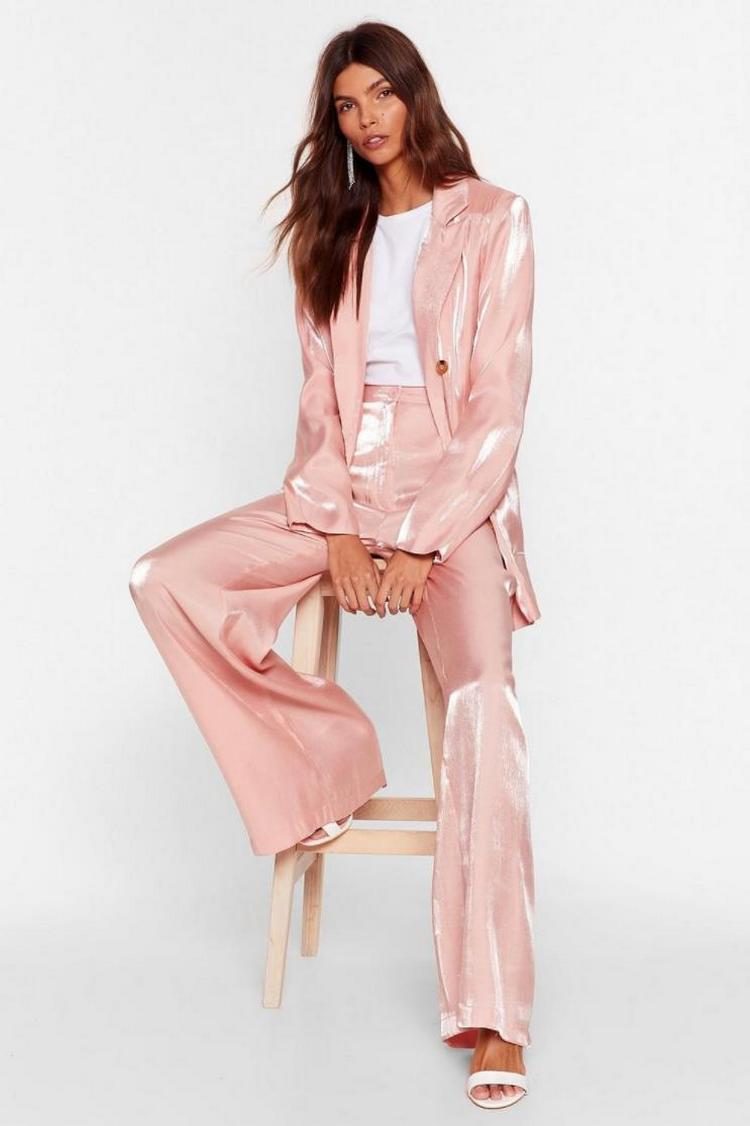 Oversized Women Satin Blazer